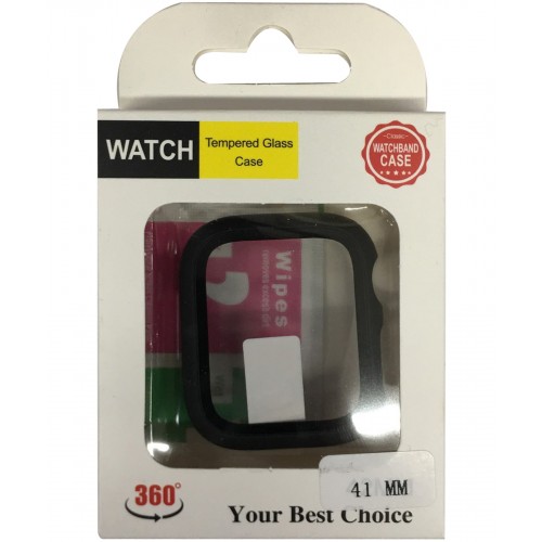 Apple Watch Case_ 41mm Black [with Tempered Glass Protection]